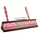 Roses Red Mahogany Nameplate with Business Card Holder (Personalized)