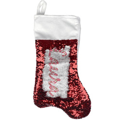 Roses Reversible Sequin Stocking - Red (Personalized)