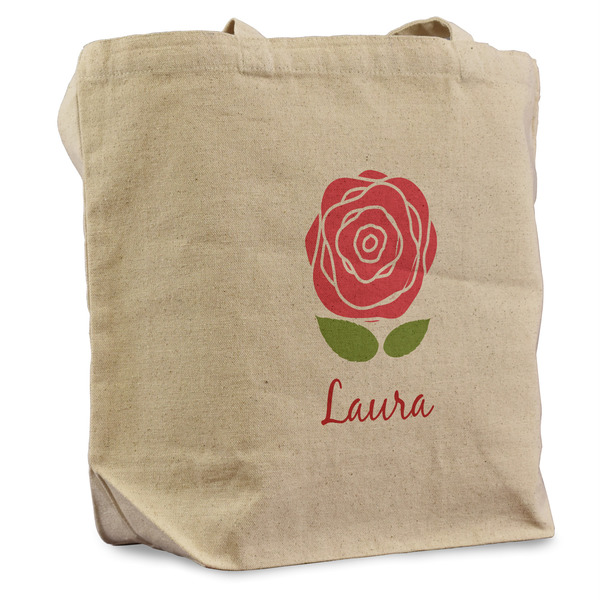 Custom Roses Reusable Cotton Grocery Bag (Personalized)