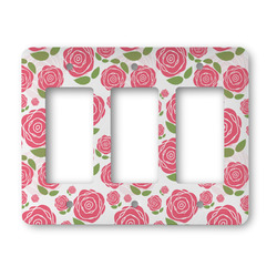 Roses Rocker Style Light Switch Cover - Three Switch
