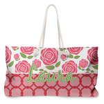 Roses Large Tote Bag with Rope Handles (Personalized)
