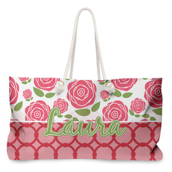 Roses Large Tote Bag with Rope Handles (Personalized)