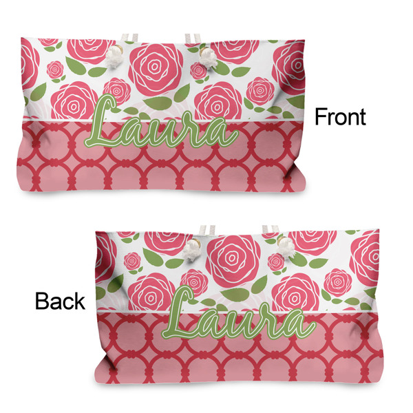 Roses Large Rope Tote - From & Back View