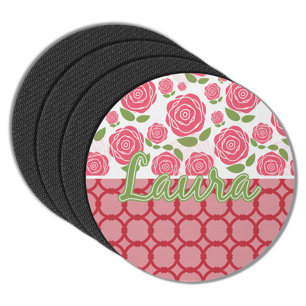 Roses Round Coaster Rubber Back - Main