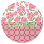 Roses Round Rubber Backed Coaster (Personalized)