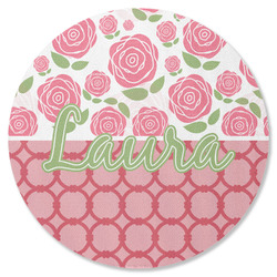 Roses Round Rubber Backed Coaster (Personalized)