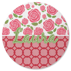 Roses Round Rubber Backed Coaster (Personalized)