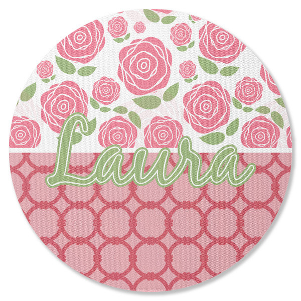 Roses Round Coaster Rubber Back - Single