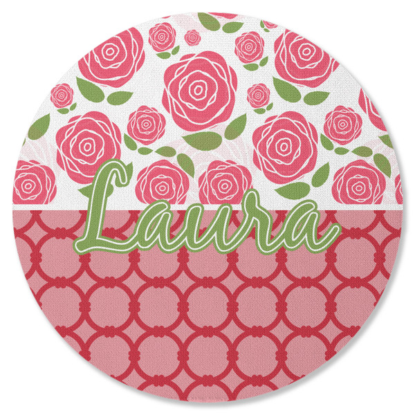 Roses Round Coaster Rubber Back - Single