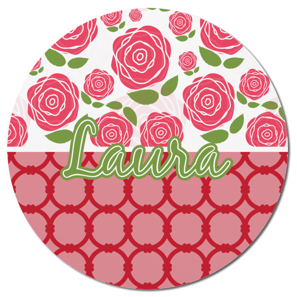Roses Round Fridge Magnet - FRONT