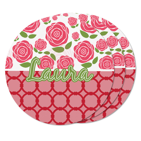 Roses Round Fridge Magnet - THREE