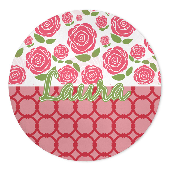 Custom Roses 5' Round Indoor Area Rug (Personalized)