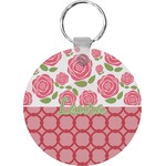 Roses Round Plastic Keychain (Personalized)