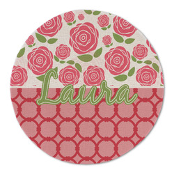 Roses Round Linen Placemat - Single Sided (Personalized)