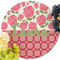Roses Round Linen Placemats - Front (w flowers)