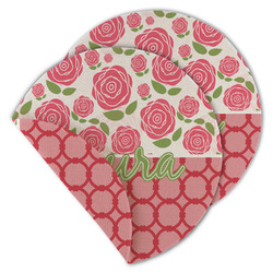 Roses Round Linen Placemat - Double Sided (Personalized)