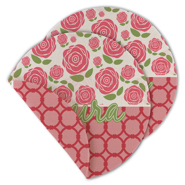 Roses Round Linen Placemats - MAIN (Double-Sided)