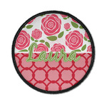 Roses Iron On Round Patch w/ Name or Text