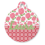Roses Round Pet ID Tag (Personalized)