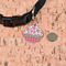 Roses Round Pet ID Tag - Small - In Context