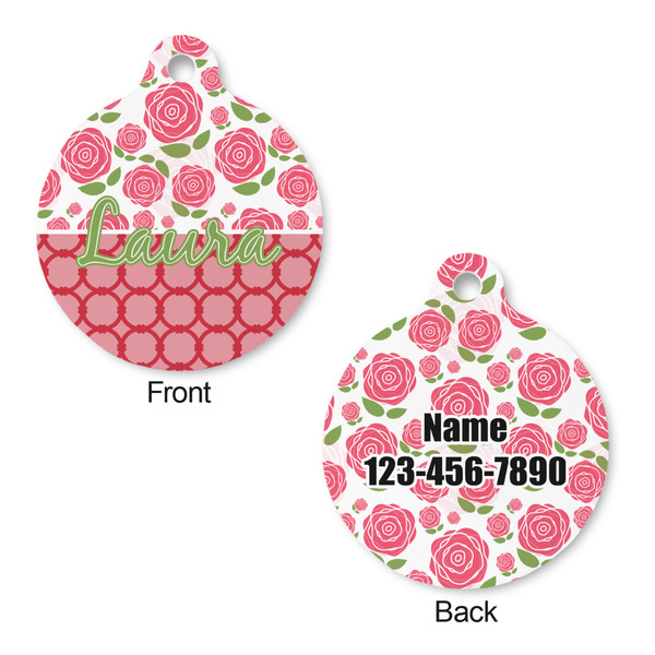 Roses Round Pet Tag - Front & Back