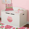 Roses Round Wall Decal on Toy Chest