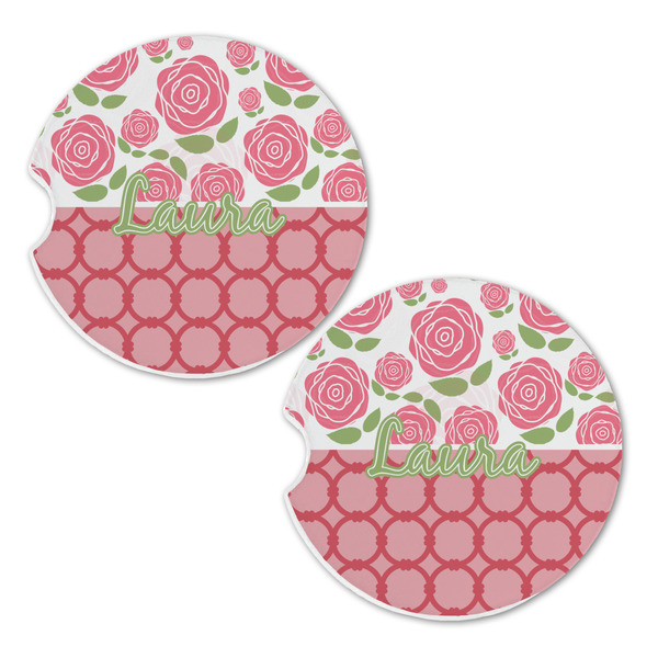Roses Sandstone Car Coasters - Set of 2