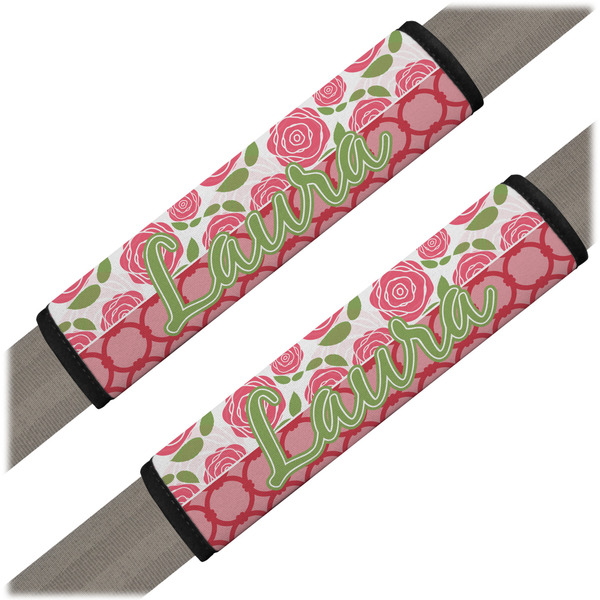 Custom Roses Seat Belt Covers (Set of 2) (Personalized)
