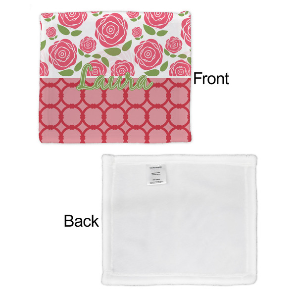 Roses Security Blanket - Front & White Back View