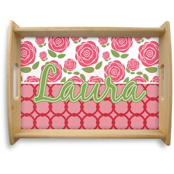 Roses Natural Wooden Tray - Large (Personalized)