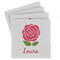 Roses Set of 4 Sandstone Coasters - Front View