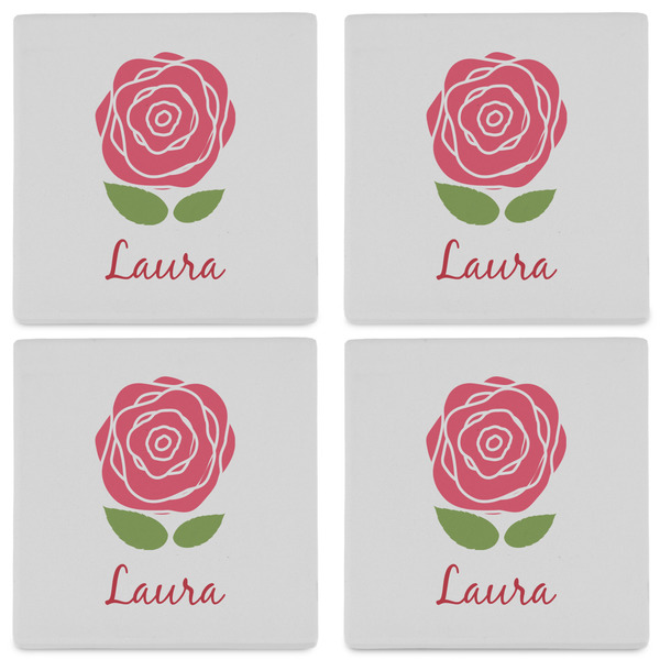 Roses Set of 4 Sandstone Coasters - See All 4 View