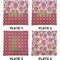 Roses Set of Square Dinner Plates (Approval)