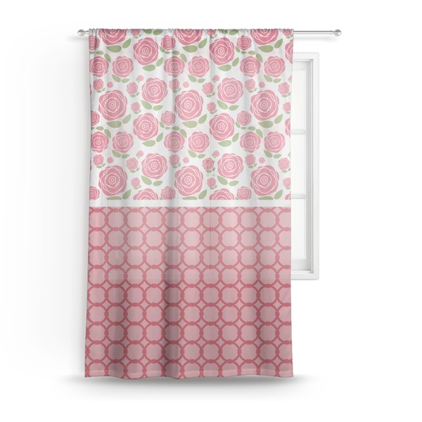 Custom Roses Sheer Curtain - 50"x84"