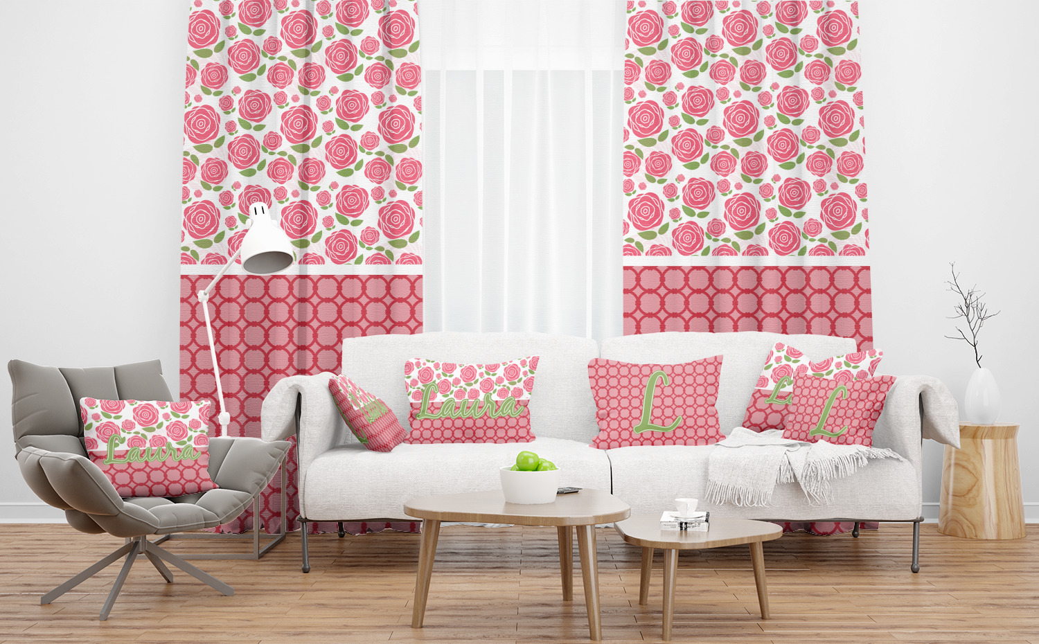 Custom Roses Sheer Curtain (Personalized) YouCustomizeIt