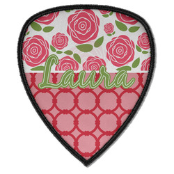 Roses Iron on Shield Patch A w/ Name or Text