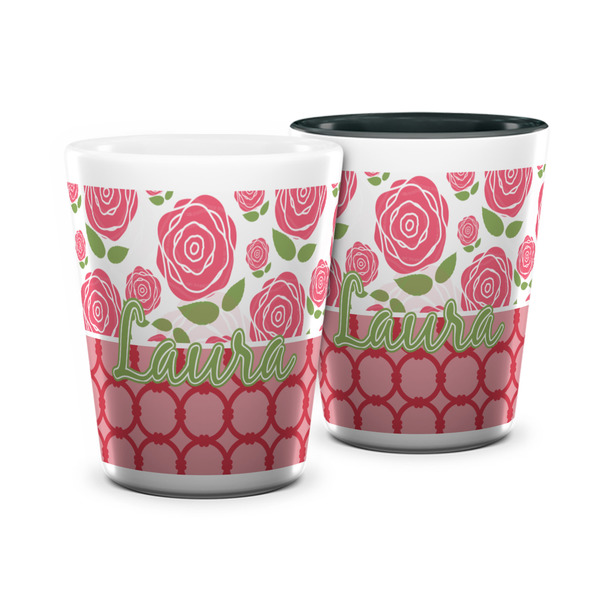 Custom Roses Ceramic Shot Glass - 1.5 oz (Personalized)