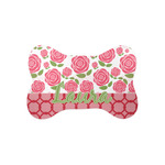Roses Bone Shaped Dog Food Mat (Small) (Personalized)
