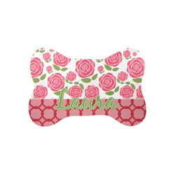 Roses Bone Shaped Dog Food Mat (Small) (Personalized)