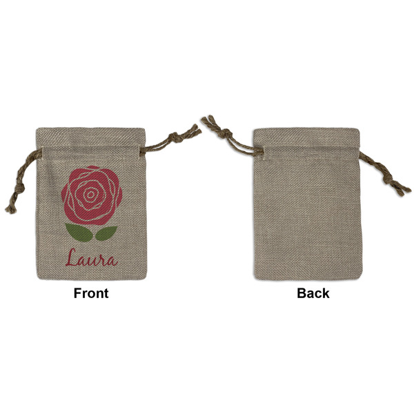 Roses Small Burlap Gift Bag - Front Approval