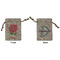 Roses Small Burlap Gift Bag - Front and Back