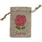Roses Small Burlap Gift Bag - Front (Personalized)