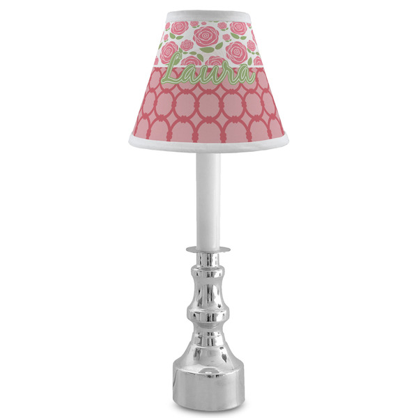 Roses Small Chandelier Lamp - LIFESTYLE (on candle stick)