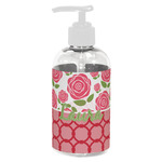 Roses Plastic Soap / Lotion Dispenser (8 oz - Small - White) (Personalized)