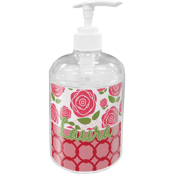 Custom Roses Acrylic Soap & Lotion Bottle (Personalized)