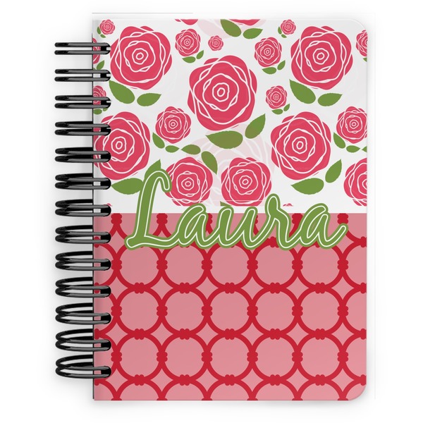 Custom Roses Spiral Notebook - 5x7 w/ Name or Text