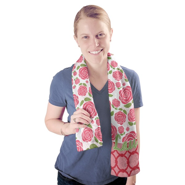 Roses Sport Towel - Exercise use - Model