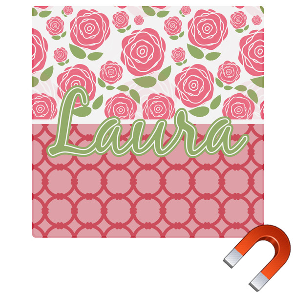 Custom Roses Square Car Magnet - 6" (Personalized)