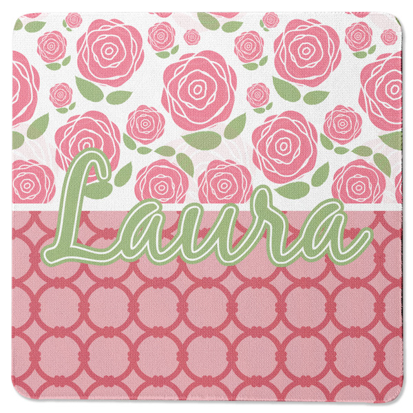 Custom Roses Square Rubber Backed Coaster (Personalized)
