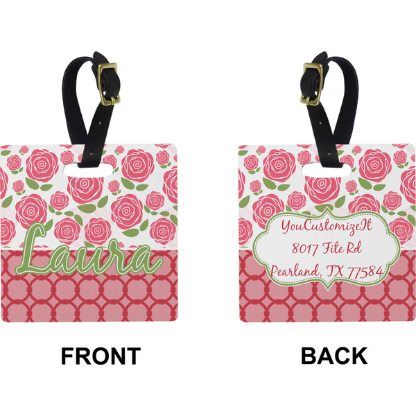 Roses Square Luggage Tag (Front + Back)